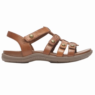 Sandálias Rockport Cobb Hill Rubey T-Strap Mulher Marrom PT-49301